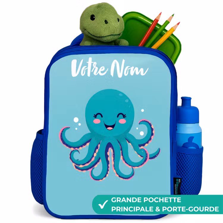 Sac à dos enfant - Bleu - Pieuvre - Eau - Bleu — 5