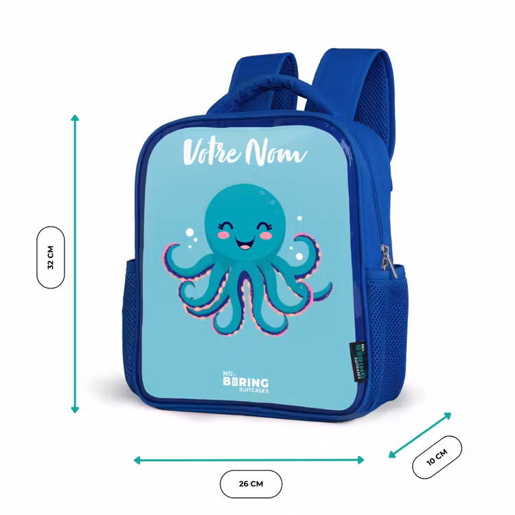 Sac à dos enfant - Bleu - Pieuvre - Eau - Bleu — 6