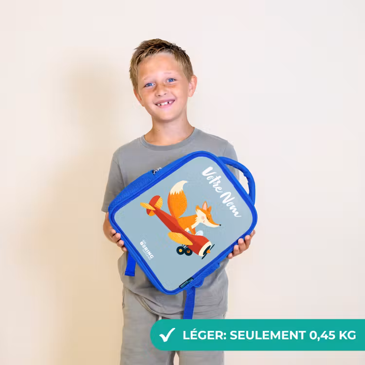Sac à dos enfant - Bleu - Renard - Avion - Mouches — 3