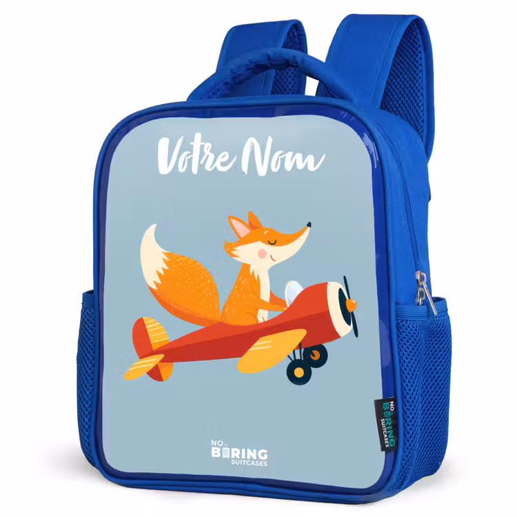 Sac à dos enfant - Bleu - Renard - Avion - Mouches — 7