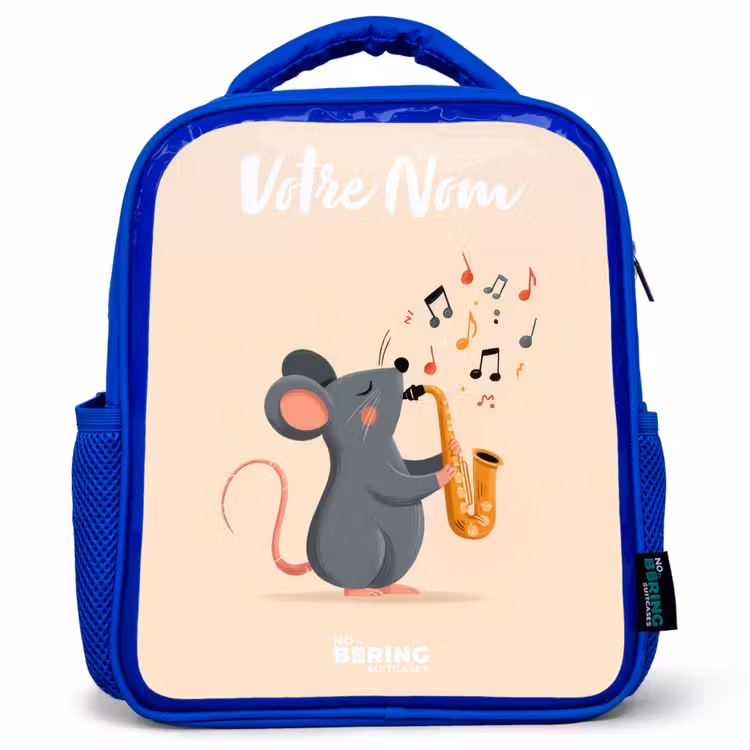 Sac à dos enfant - Bleu - Souris - Saxophone - Musique — 1