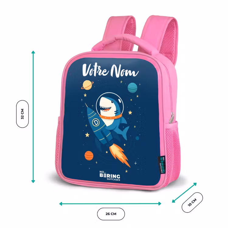 Enfant sac à dos - Rose - Animal - Espace - Planète - Fusée — 3