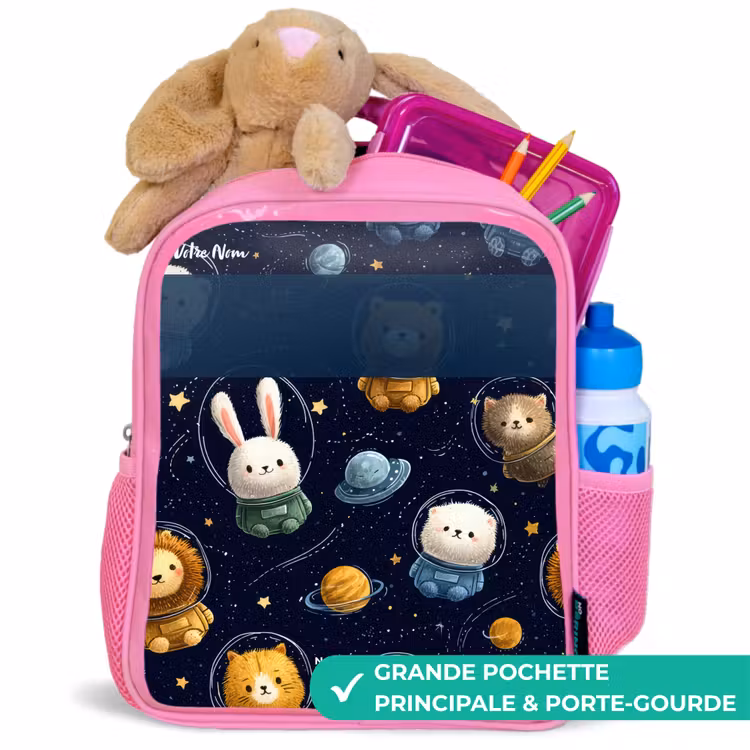 Enfant sac à dos - Rose - Animaux - Astronaute - Planètes - Étoiles — 2