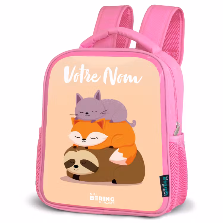 Enfant sac à dos - Rose - Animaux - Dormir - Ensemble — 4