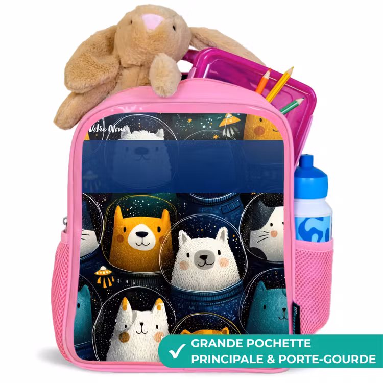 Enfant sac à dos - Rose - Animaux - Étoiles - Planètes - Astronaute — 2