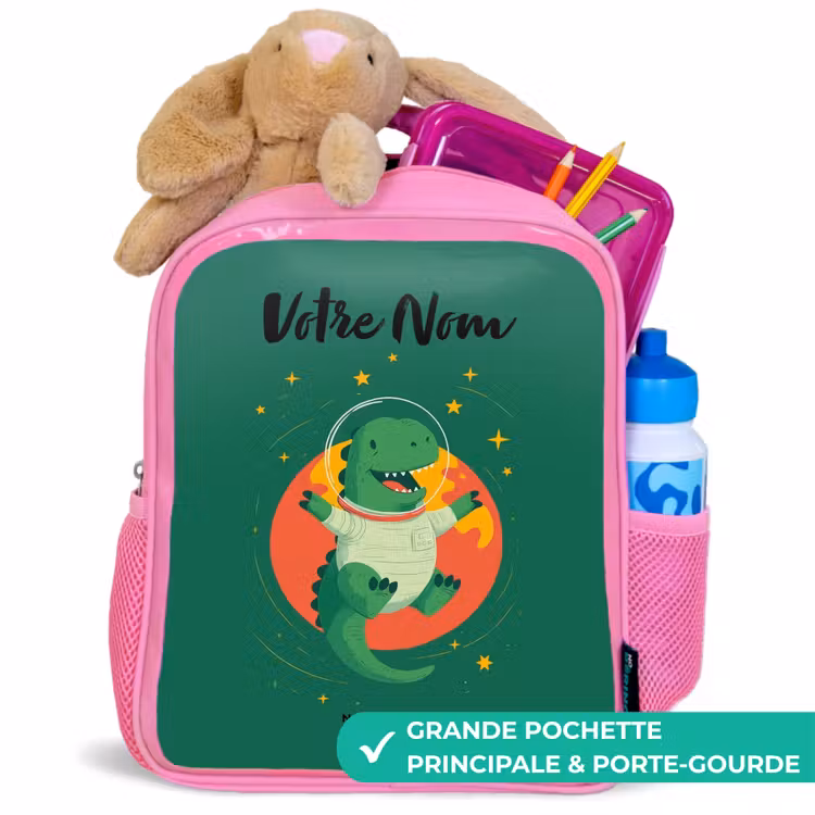 Enfant sac à dos - Rose - Dino - Planète - Étoiles - Vert — 2