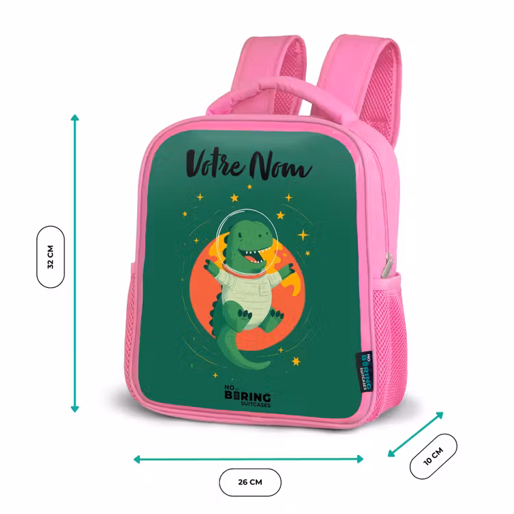 Enfant sac à dos - Rose - Dino - Planète - Étoiles - Vert — 3