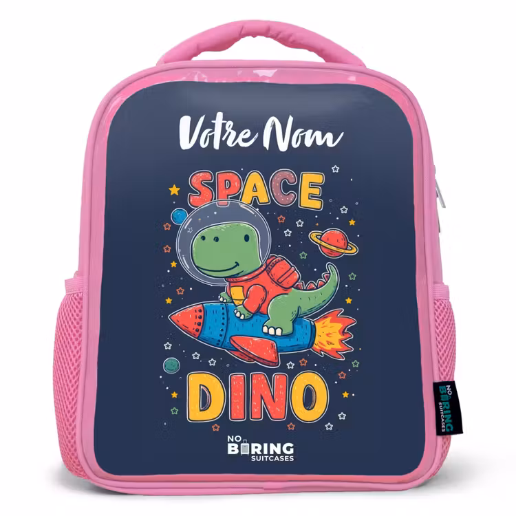 Enfant sac à dos - Rose - Dinosaure - Vert - Fusée - Ciel étoilé — 1
