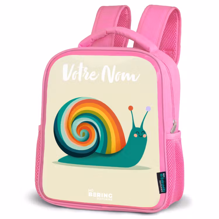 Enfant sac à dos - Rose - Escargot - Arc-en-ciel - Coloré — 4
