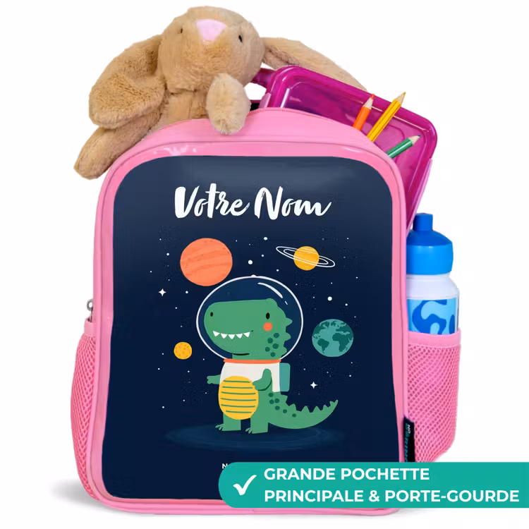 Enfant sac à dos - Rose - Espace - Dino - Planètes - Étoiles — 2