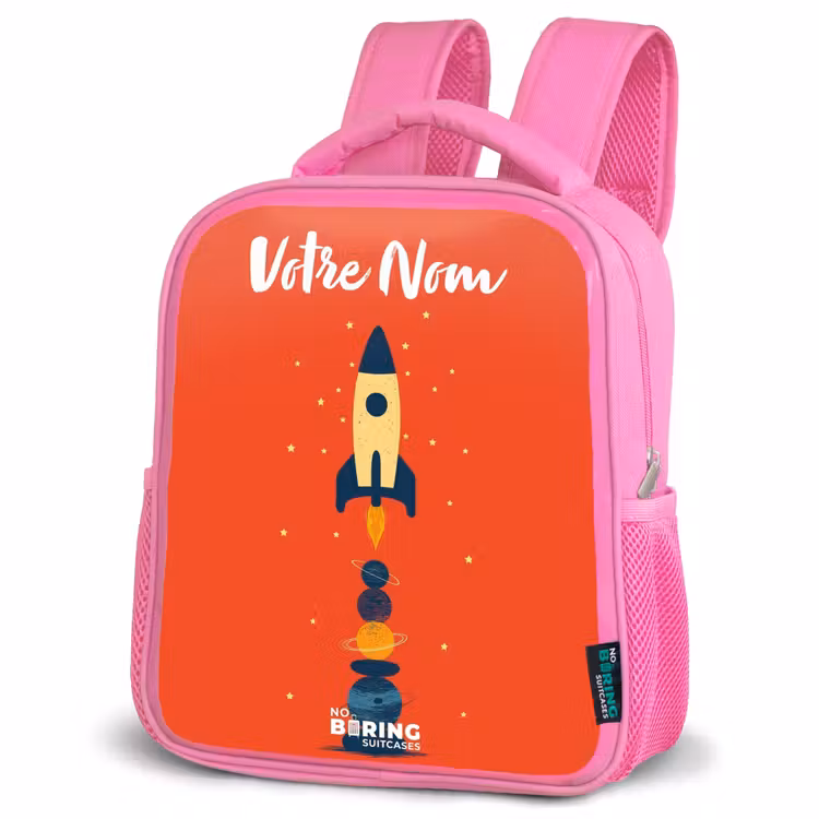 Enfant sac à dos - Rose - Fusée - Étoiles - Planètes — 4