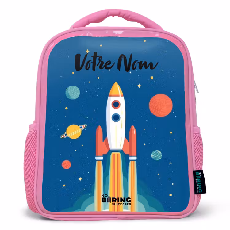 Enfant sac à dos - Rose - Fusée - Planète - Étoiles - Multicolore — 1
