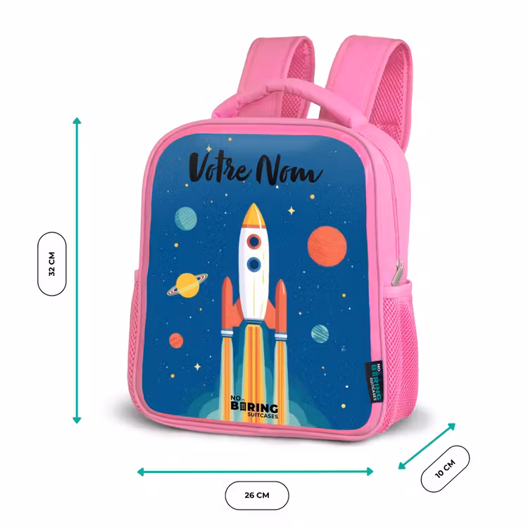 Enfant sac à dos - Rose - Fusée - Planète - Étoiles - Multicolore — 3