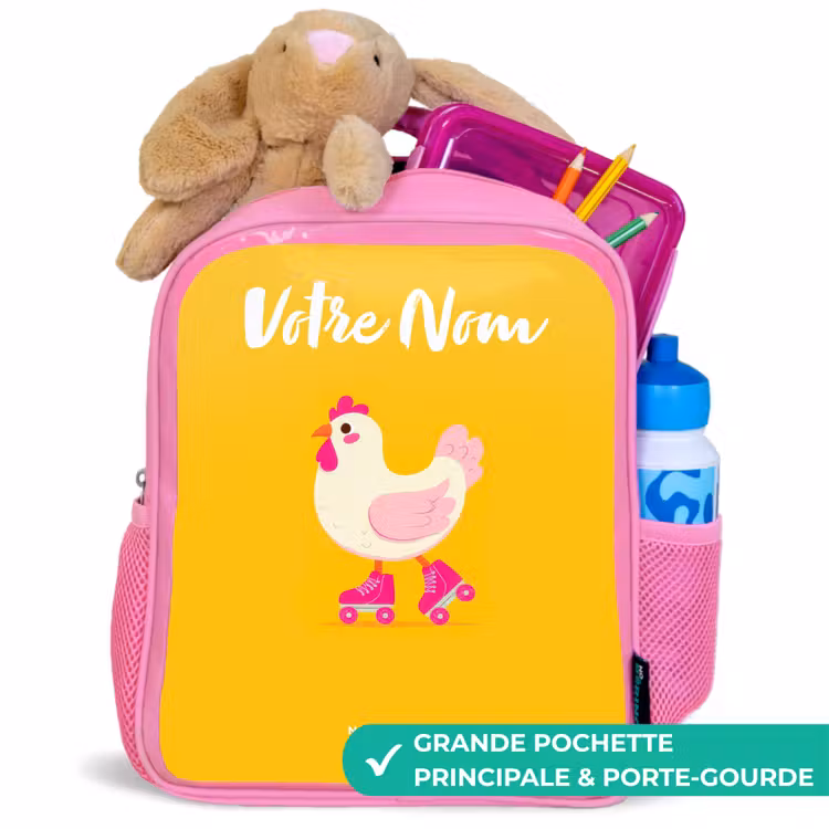 Enfant sac à dos - Rose - Kip - Patins à roulettes - Jaune — 2