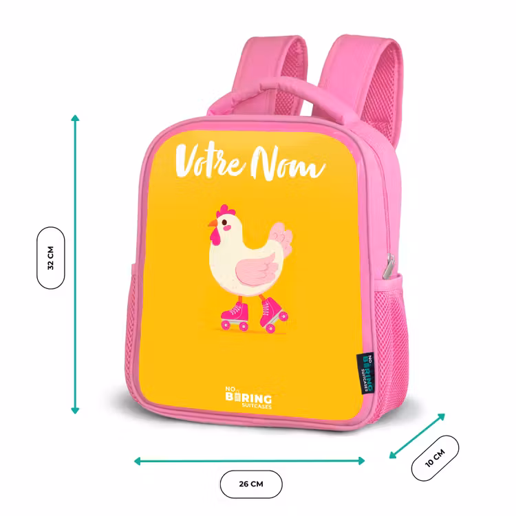 Enfant sac à dos - Rose - Kip - Patins à roulettes - Jaune — 3