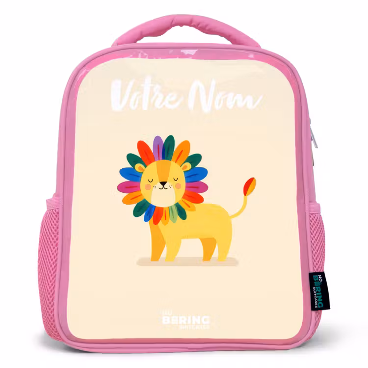 Enfant sac à dos - Rose - Lion - Crinière - Colorée — 1