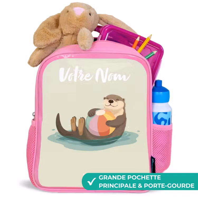 Enfant sac à dos - Rose - Loutre - Ballon de plage - Eau — 2