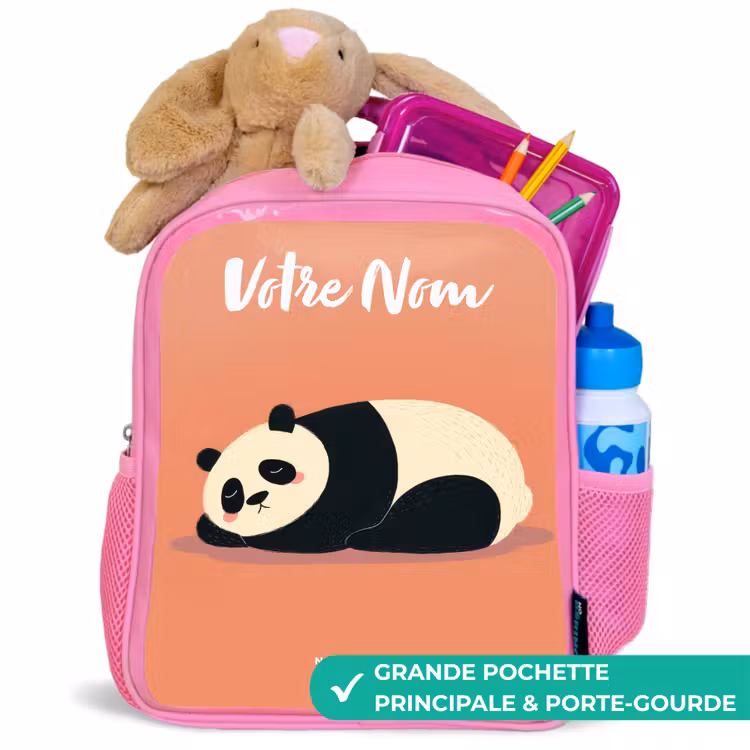 Enfant sac à dos - Rose - Panda - Dormant - Orange — 2