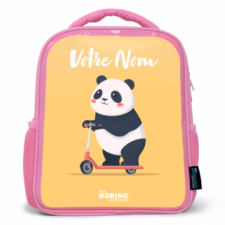 Enfant sac à dos - Rose - Panda - Marchepied - Jaune — 1