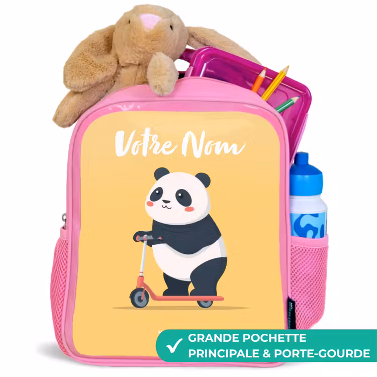 Enfant sac à dos - Rose - Panda - Marchepied - Jaune — 2