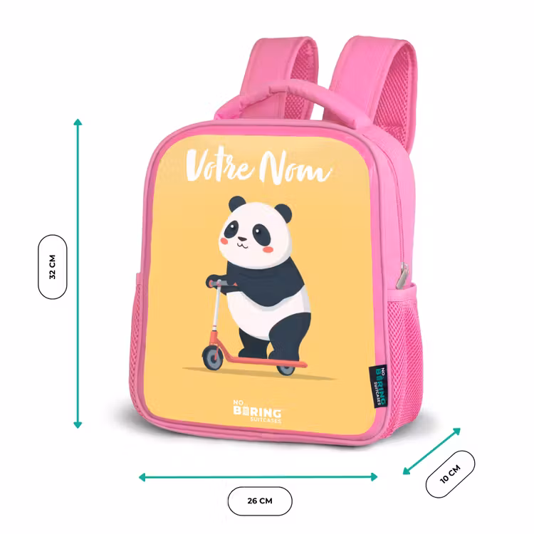 Enfant sac à dos - Rose - Panda - Marchepied - Jaune — 3