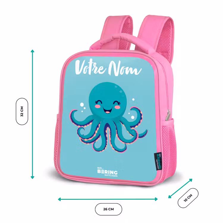 Enfant sac à dos - Rose - Pieuvre - Eau - Bleu — 3