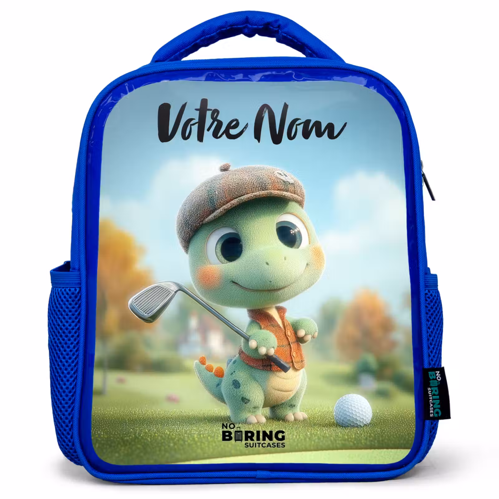 Sac à dos enfant avec votre nom - Bleu - Golf - Dino - Vert — 1