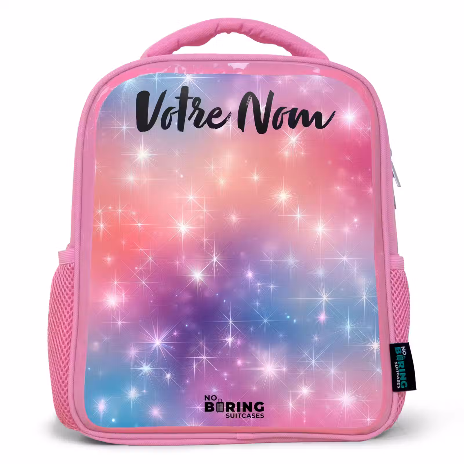Sac à dos enfant avec nom - Rose - Étoiles - Abstrait - Couleurs — 1