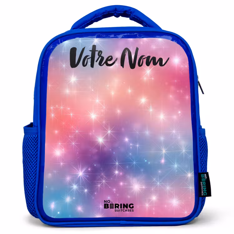 Sac à dos enfant avec nom - Bleu - Étoiles - Abstrait - Couleurs — 1