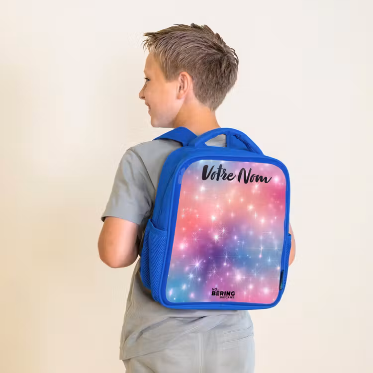 Sac à dos enfant avec nom - Bleu - Étoiles - Abstrait - Couleurs — 2