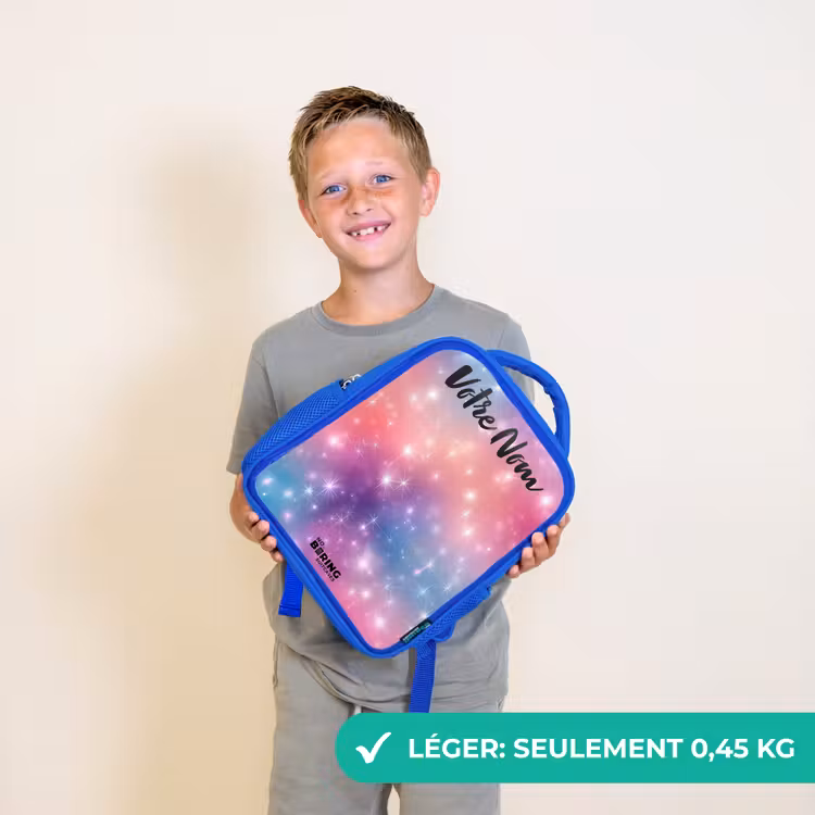 Sac à dos enfant avec nom - Bleu - Étoiles - Abstrait - Couleurs — 3