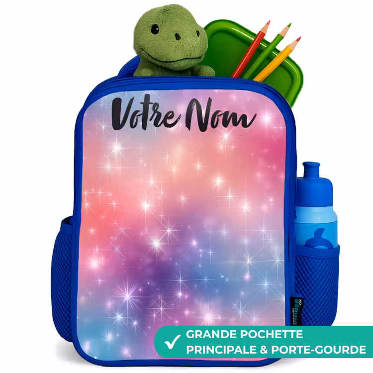 Sac à dos enfant avec nom - Bleu - Étoiles - Abstrait - Couleurs — 5
