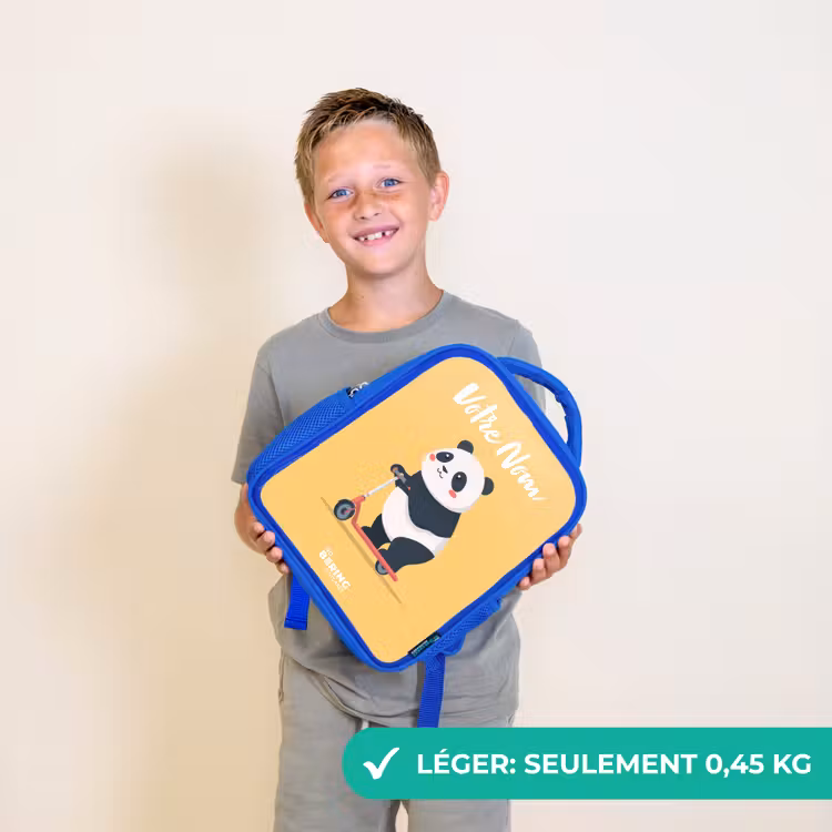 Sac à dos enfant - Bleu - Panda - Marchepied - Jaune — 3