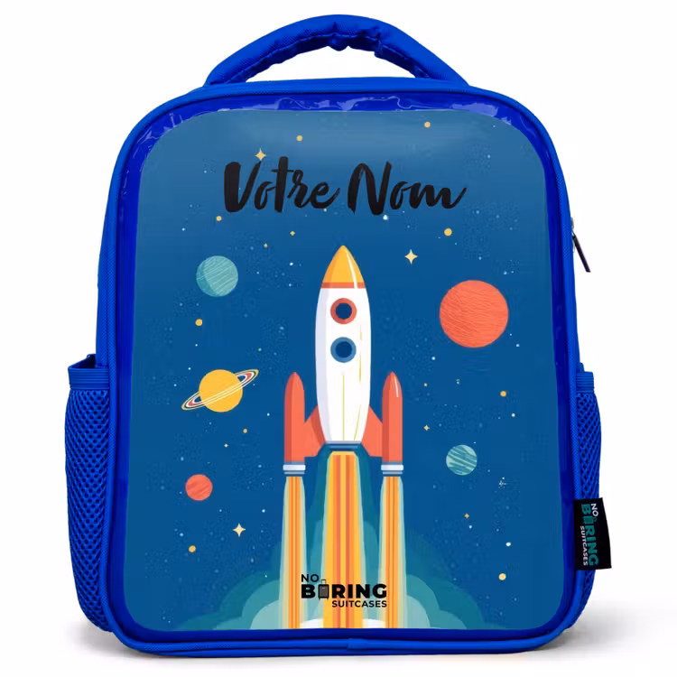 Sac à dos enfant - Bleu - Fusée - Planète - Étoiles - Multicolore — 1