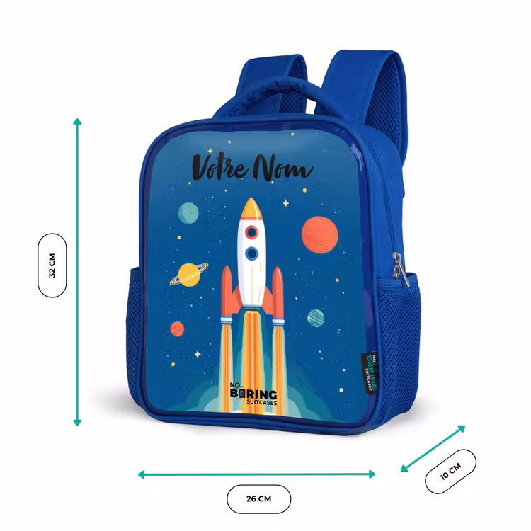 Sac à dos enfant - Bleu - Fusée - Planète - Étoiles - Multicolore — 6