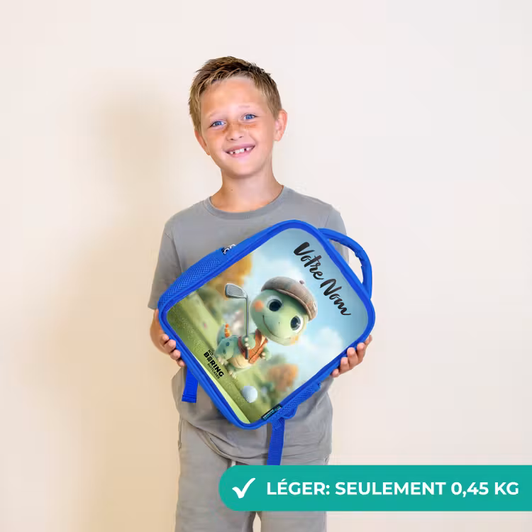 Sac à dos enfant avec votre nom - Bleu - Golf - Dino - Vert — 3
