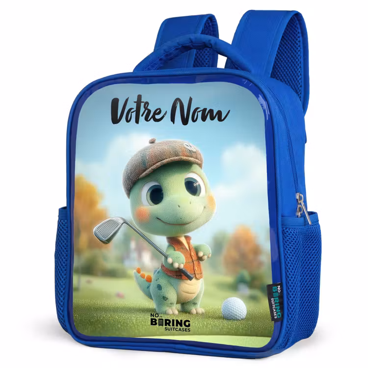 Sac à dos enfant avec votre nom - Bleu - Golf - Dino - Vert — 7