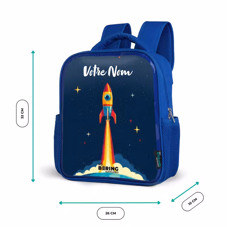 Sac à dos enfant - Bleu - Planète - Fusée - Étoiles - Bleu foncé — 6