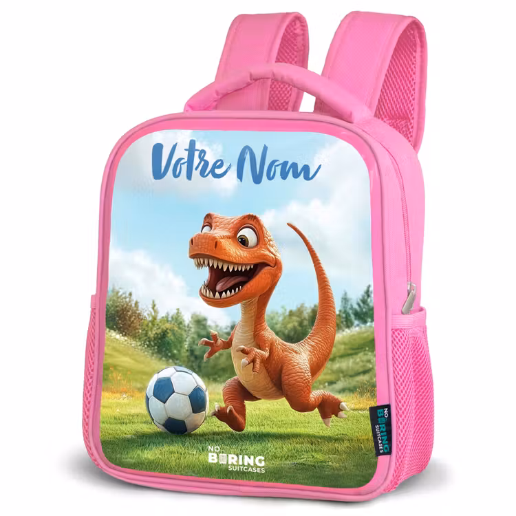 Sac à dos enfant avec votre nom - Rose - Football - Dino - Sports — 4