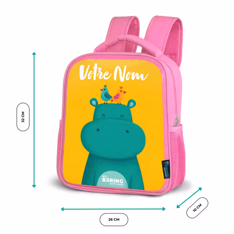 Enfant sac à dos - Rose - Hippo - Oiseaux - Jaune — 3