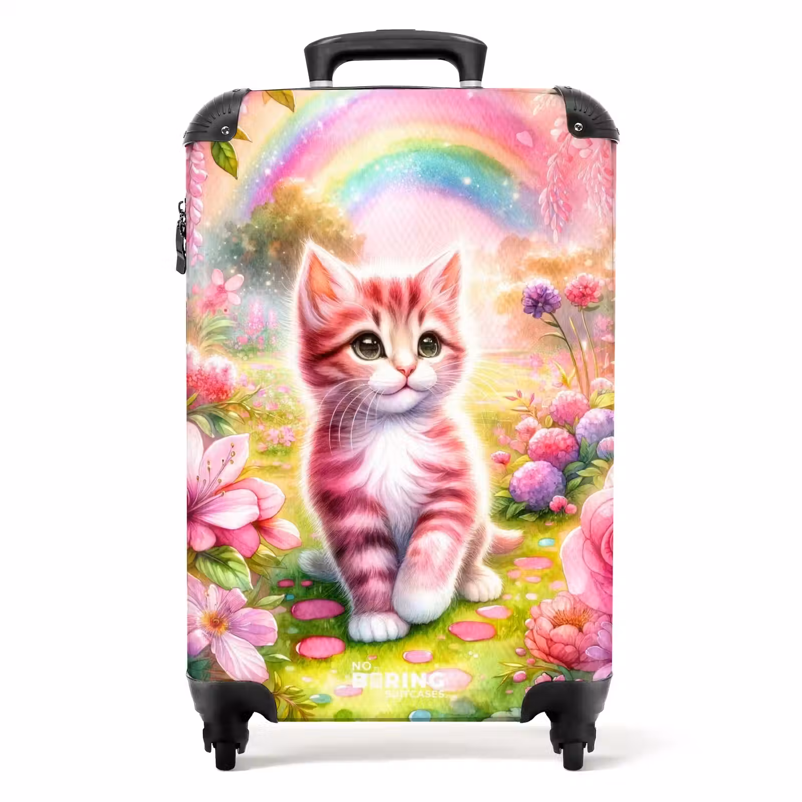 Valise - Chaton arc-en-ciel rose — 1