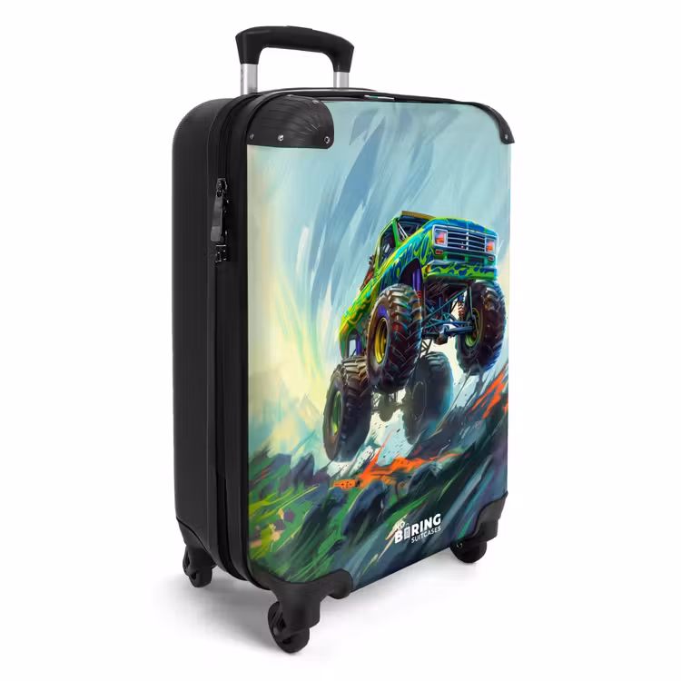 Valise - Camion monstre vert avec coups de pinceau — 2
