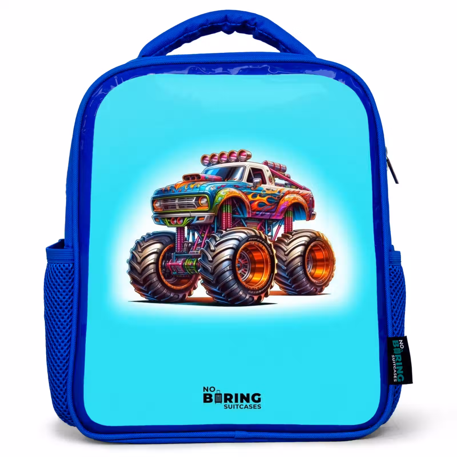 Sac à dos enfant - Bleu - Camion monstre sur fond bleu clair — 1
