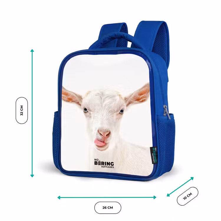 Sac à dos enfant - Bleu - Chèvre tirant la langue — 6
