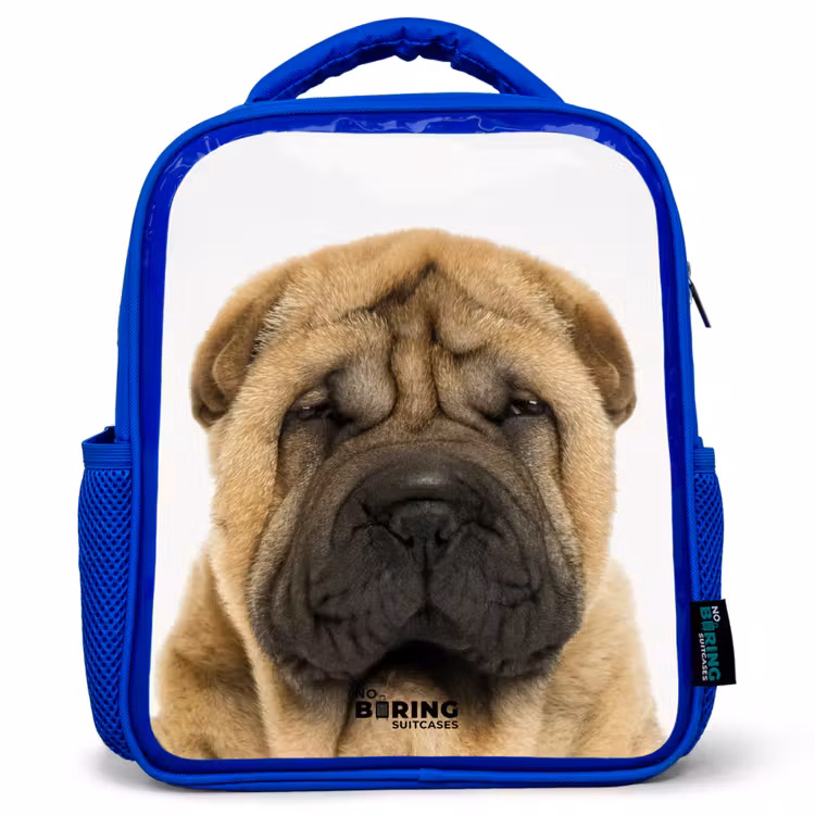 Sac à dos enfant - Bleu - Chien à la tête en colère — 1