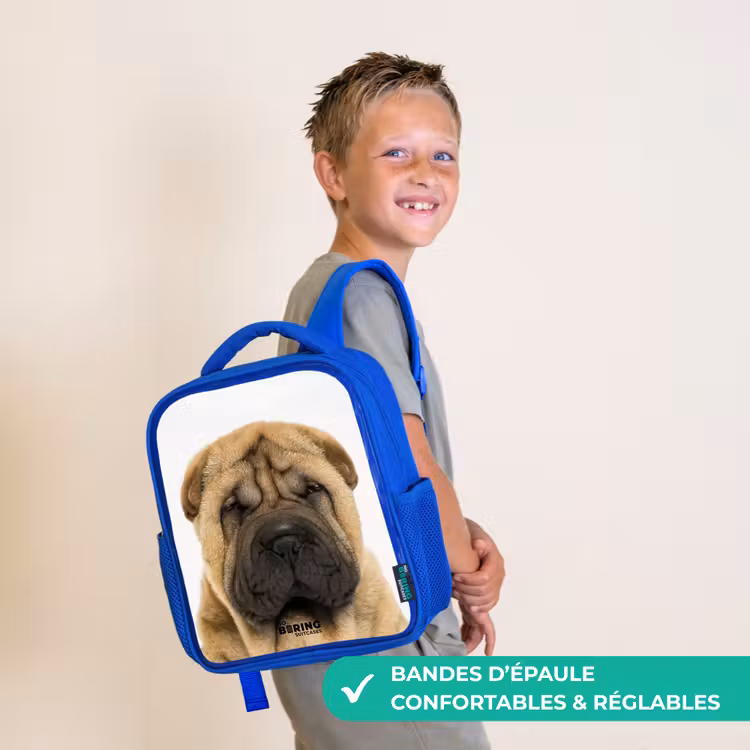 Sac à dos enfant - Bleu - Chien à la tête en colère — 4