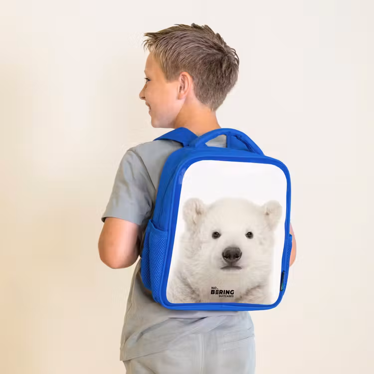 Sac à dos enfant - Bleu - Ours polaire mignon — 2