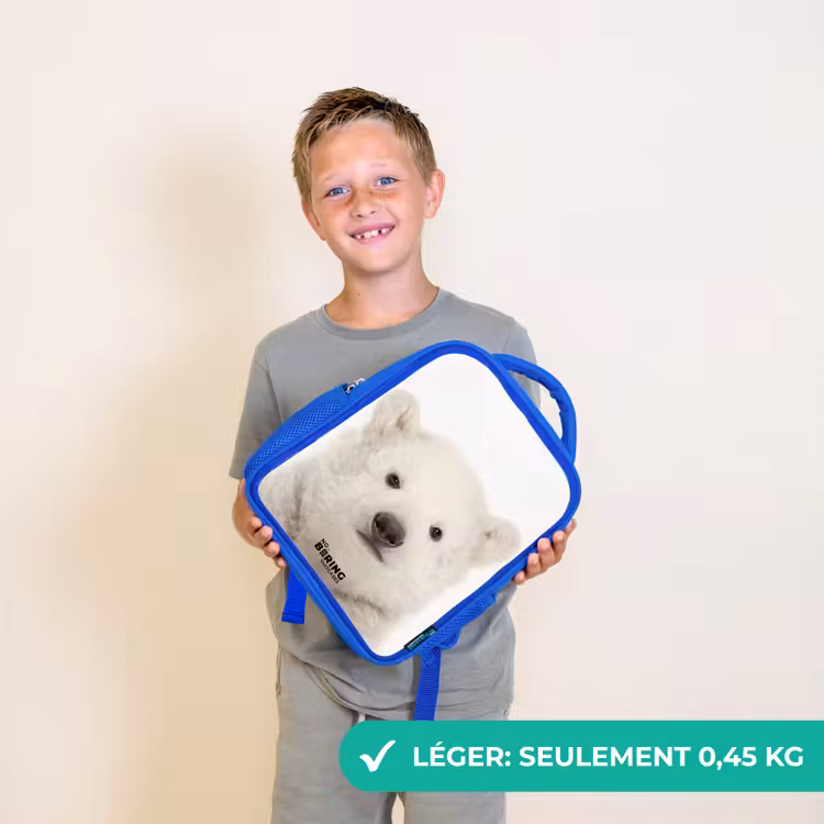 Sac à dos enfant - Bleu - Ours polaire mignon — 3