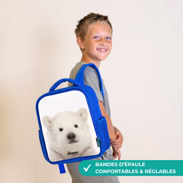 Sac à dos enfant - Bleu - Ours polaire mignon — 4