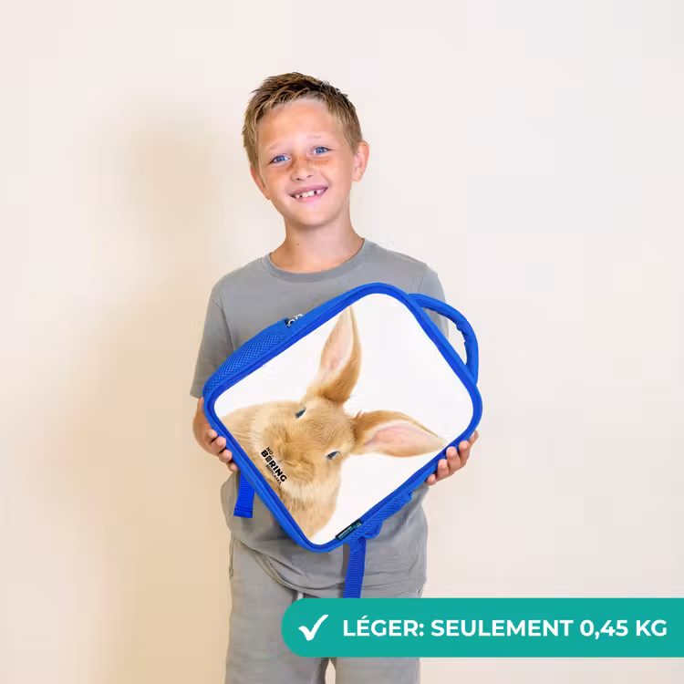 Sac à dos enfant - Bleu - Reniflements avec la tête satisfaite — 3